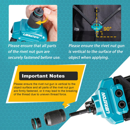 LIBRATON Nietmutternzange Set 16 Zoll mit 7 metrischen Dornen