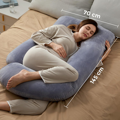momcozy Schwangerschaftskissen U-Form - Kristallvelours 145cm