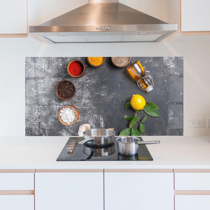 ARTHUB® Küchenrückwand Glas ESG 60x120 cm - Lebensmittel Gewürze