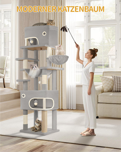 Hzuaneri MS20318LG Kratzbaum - 203 cm, Hellgrau