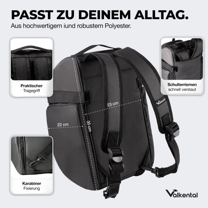 Valkental 3in1 Gepäckträgertasche mit Rucksackfunktion, 14 l