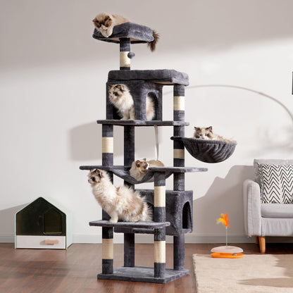 Heybly mehrstöckiger Kratzbaum HCT036G - 178 cm, rauchgrau