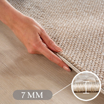 SIMPEX Bouclé Teppich Beige 160x230 cm, Skandi-Look, pflegeleicht