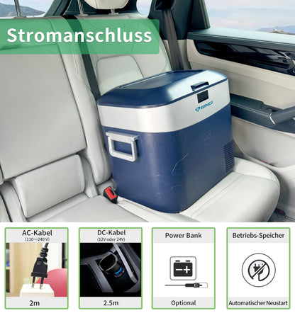 BINGI Kompressor-Kühlbox 22L HC-22P5, tragbar für 12/24V und 230V