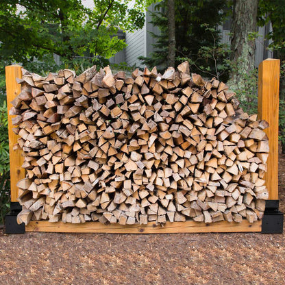Randaco Holzstapelhilfe 4 Stück, Stapelhalter für Brennholz, schwarz