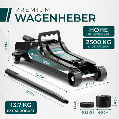 Profi hydraulischer Rangierwagenheber 2,5T flach für Tiefergelegte