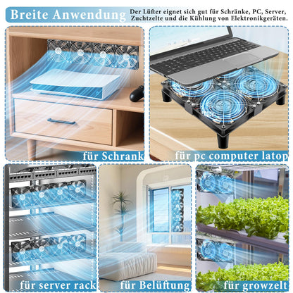 GDSTIME Doppellüfter 240mm 230V Gehäuselüfter - Regelbar Kugellager