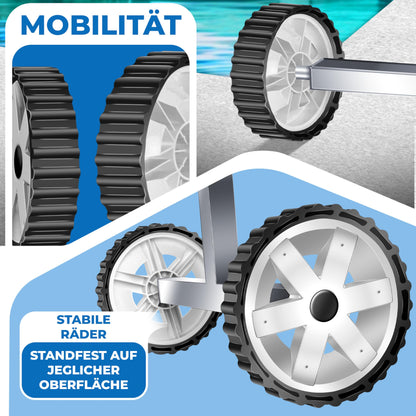 KESSER Pool Premium Aufrollsystem 3-5.7m – mit Rädern für Solarplane