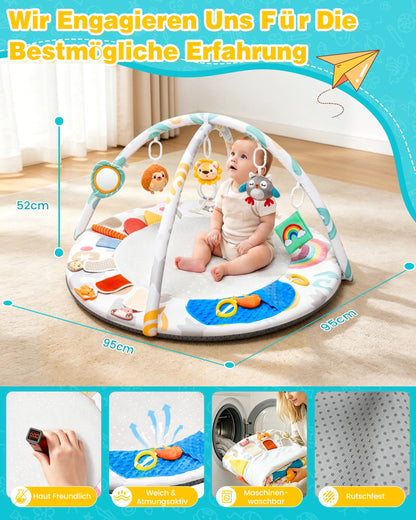Oneyus Spielbogen Baby mit Krabbeldecke, 5 Greiflinge, ab Geburt