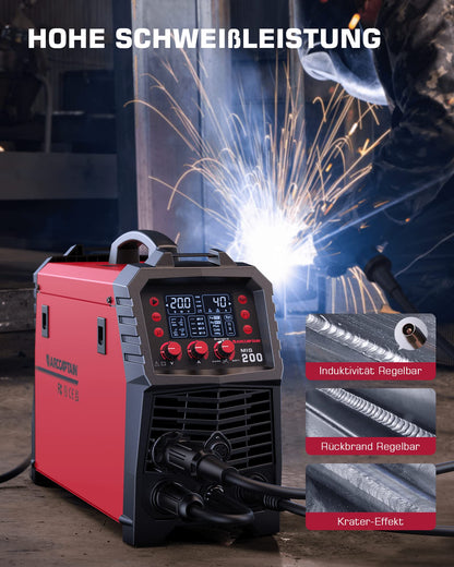 ARCCAPTAIN MIG MAG Schweißgerät 200A vollsynergisch 7-in-1