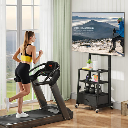 RollStand TV Ständer TV Rollwagen – Schwarz 32-75 Zoll