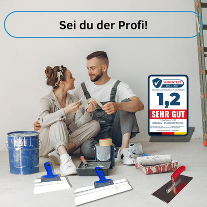 BACHSAM® Flächenspachtel Set – 25, 40, 60cm Trockenbau Werkzeug
