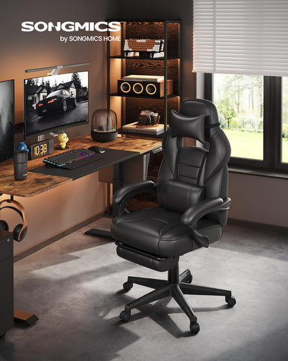 SONGMICS OBG073B05 Bürostuhl mit Fussstütze - Tintenschwarz