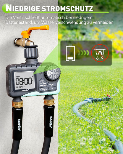 RAINPOINT Bewässerungscomputer mit 2 Ausgängen, IP65 wasserdicht