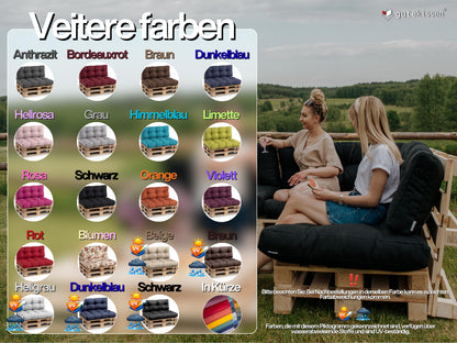 Gutekissen Palettenkissen-Set, Sitzkissen + Rückenlehne, Anthrazit