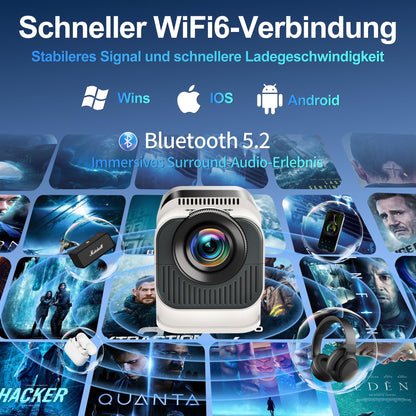 Smart Mini Beamer 4K Full HD Android Projektor – Weiss