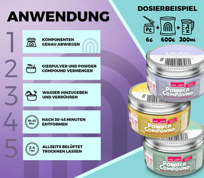 KERACRAFT Powder Compound Tester-Set No. 1, 6x50g für Giesspulver
