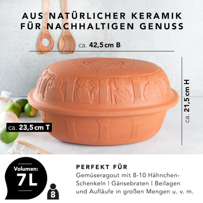 Römertopf MAXI Klassiker Gänsebräter Naturton - 7 Liter