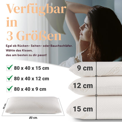 Salosan Nackenkissen Orthopädisch Memory-Schaum 80x40x12 cm