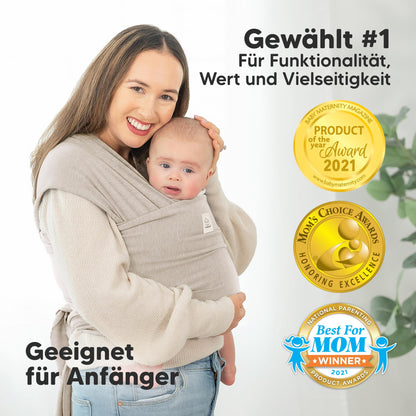KeaBabies Babytragetuch ergonomisch ab Geburt, Stone Gray