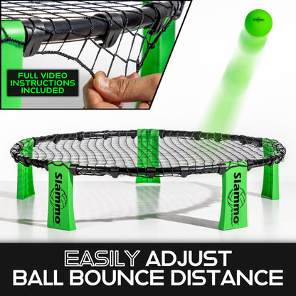 GoSports Slammo Roundnet Spielset mit 3 Bällen und Tragetasche, Grün