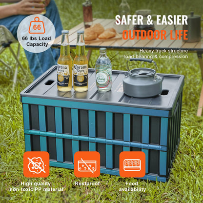 VEVOR Klappbox 65 L mit Deckel, faltbare Aufbewahrungsbox, 3er-Set