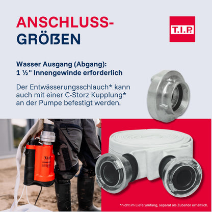 T.I.P. I-Compac 13000 Schmutzwasser-Drainage-Tauchpumpe 750 W