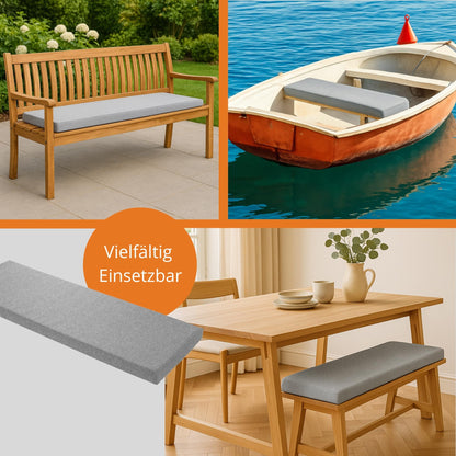 sleepling Bankauflage 200x40 cm hellgrau, Sitzkissen Outdoor & Indoor