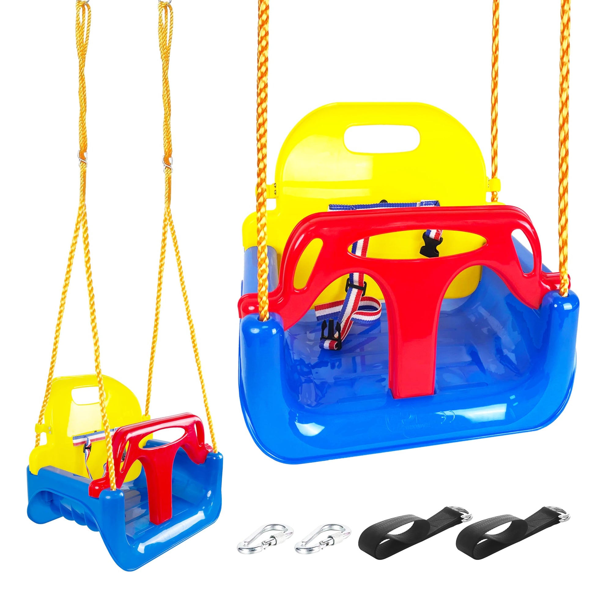 KINSPORY Kinderschaukel 3-in-1 Babyschaukel mitwachsend Dunkelblau, verstellbarer Schaukelsitz