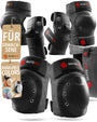 SKATEWIZ Shield Schoner Set Inliner Erwachsene Schwarz Grösse M/L – Knie-, Ellenbogen- und Handschoner