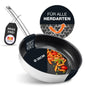 Moritz & Moritz Edelstahlpfanne 28 cm Induktion mit Wabenstruktur, Keramikbeschichtung, hoher Rand