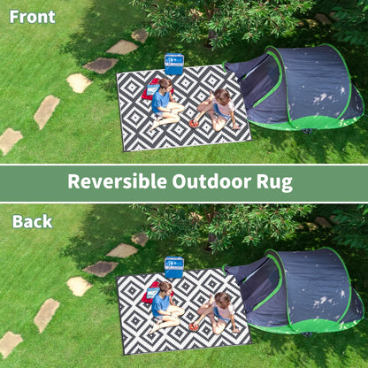 Habaylin Outdoor Teppich wetterfest wendbar 180x270 cm Grau