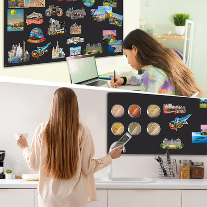 Magnettafel Schwarz 60x90cm – Magnetische Pinnwand Memoboard