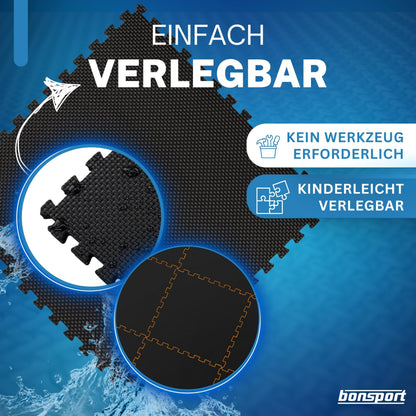 bonsport Whirlpool Unterlage rund 240 cm, Bodenschutzmatte schwarz
