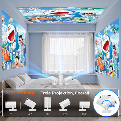 VisionMini Smart Beamer Tragbar - WiFi6 1080P 220° Rotation