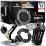 STAHLWALL E-Scooter-Schloss mit Tasche aus feuergehärtetem Stahl, Handschellenschloss mit Faserummantelung