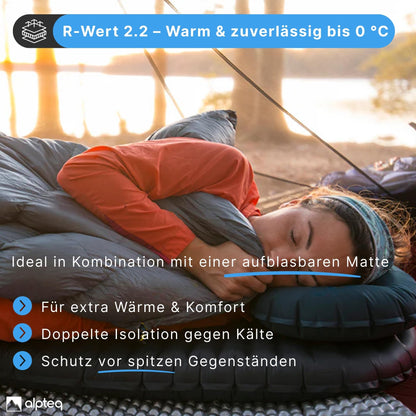 Alpteq SchlafPlatz Isomatte faltbar, IXPE-Schaumstoffmatte, blau