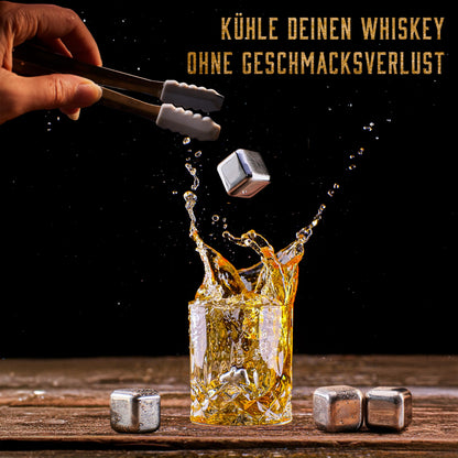 Whisiskey Whiskey Karaffe Set mit 2 Gläsern und 4 Whisky Steinen