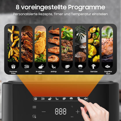 Airfryer XL Heissluftfritteuse 6.5L – Metall-Innenraum