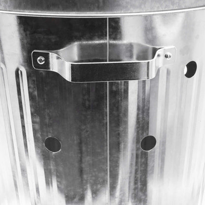Spetebo Verbrennungstonne 75 l aus verzinktem Metall mit Deckel
