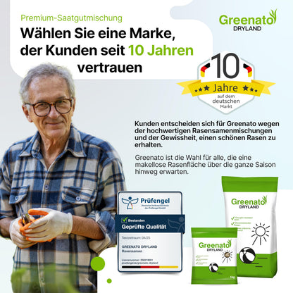 Greenato Dryland Rasensamen trockenresistent 15 kg für 600 m²
