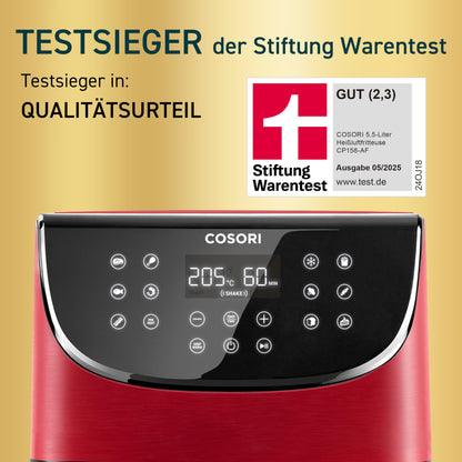 COSORI Heissluftfritteuse CP158-AF – Testsieger Airfryer Rot