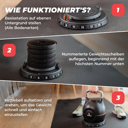 SPORTSCHMIEDE Verstellbare Kettlebell Hantelset Home Gym