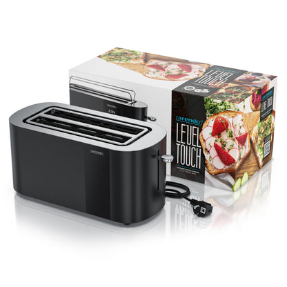 Arendo Edelstahl Toaster 4 Scheiben Langschlitz – Touchscreen