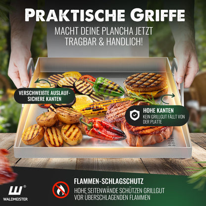 Waldmeister BruzzPlate Plancha Grillplatte Edelstahl 40x30 cm