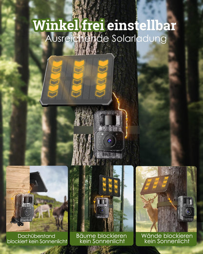 MAXDONE PH960W Wildkamera Solar WLAN 4K 64MP mit Nachtsicht