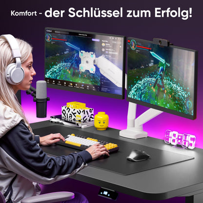 ONKRON G160 Dual Monitor Halterung Gasdruckfeder - Weiss