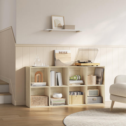 WOLTU Bücherregal 8 Fächer Würfelregal – Helle Eiche