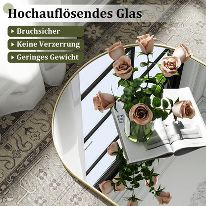 BEAUTYPEAK Grosser Bogen Ganzkörperspiegel 180x76 cm Gold