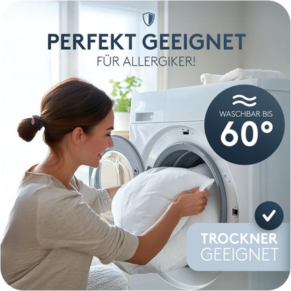 CALMONT 3-Kammer Daunenkissen Kopfkissen 80x80 cm